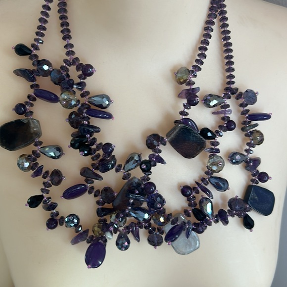 Make a Statement - Handmade Amethyst Multi-tier Necklace - Picture 6 of 6